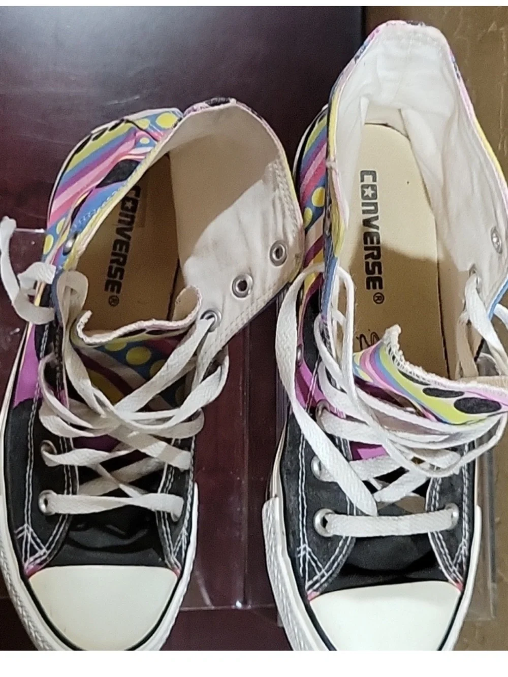 Converse All Stars Custom Multi Color High tops  Women’s sz 8 Men 6 unisex